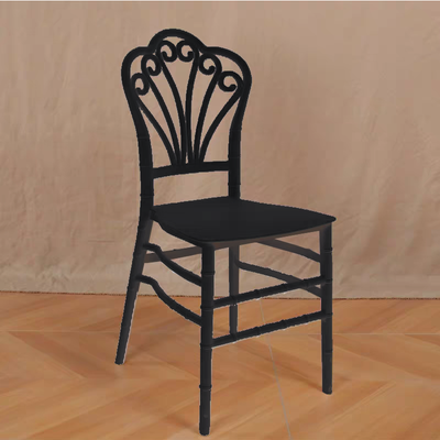 Jeffcoco Furniture stackable chair Injection processing Fixed leg plastic leisure chair outdoor/indoor outside/inside Patio/Garden chair Water/sun proof Dining chair (black 1pc)