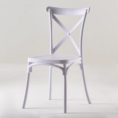 Jeffcoco Furniture stackable chair Injection processing Fixed leg plastic leisure chair outdoor/indoor outside/inside Patio/Garden chair Water/sun proof Dining chair (white 1pc)