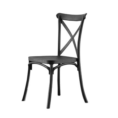 Jeffcoco Furniture stackable chair Injection processing Fixed leg plastic leisure chair outdoor/indoor outside/inside Patio/Garden chair Water/sun proof Dining chair (black 1pc)