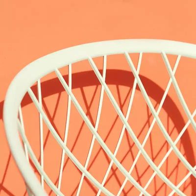 Jeffcoco Furniture Mid Century Modern Leisure Chair Hollow Back design, Living Dining Room Chair White 1 pcs