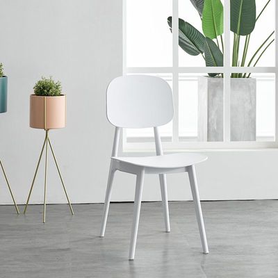 Jeffcoco Furniture Restaurant Dining Chair Outdoor Indoor Plastic Chair,Stackable Dining Chair,1pcs White