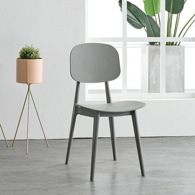 Jeffcoco Furniture Restaurant Dining Chair Outdoor Indoor Plastic Chair,Stackable Dining Chair,1pcs Grey
