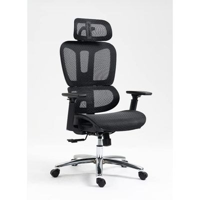 Jeffcoco Furniture Black Mesh Multi-Functional Swivel Office Chair with Lumbar Support, Adjustable Height, 360-Degree Rotation, Ergonomic Design, and Rolling Wheels for Home, Office, or Gaming