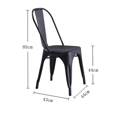 Jeffcoco Furniture Tolix Style Metal Dining Chair D1 Industrial Stackable Cafe Side Indoor/Inside Outdoor/Outside Courtyard Garden Patio Kitchen Dining Room(1 Shining Black)