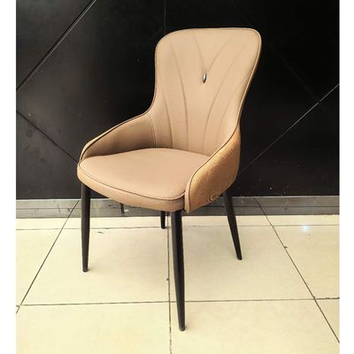 Jeffcoco Furniture PU Leather Modern Design Dining Chair,Comfortable Seat Kitchen Furniture,Brown 1 pcs