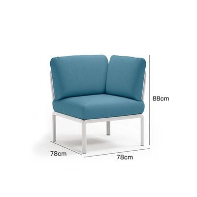 Jeffcoco Furniture Blue Outdoor Sofa Set 5 Seater Corner Sofa With Coffee Table,Garden Patio Sofa Bet