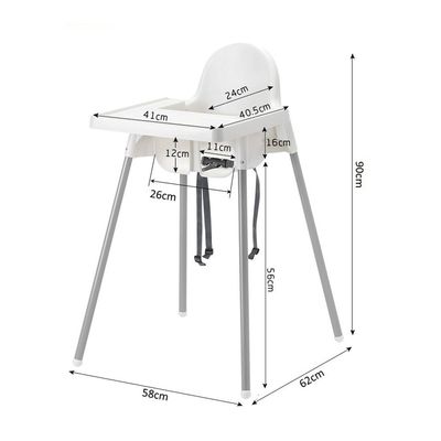 Jeffcoco Furniture Eco Friendly Baby High Chair,White Safe Plastic Dining Chair(1 pc)