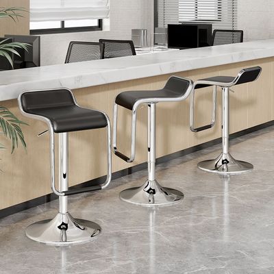 Jeffcoco Furniture PU Leather Adjustable High Bar Chair,Counter Guest Chair(Black 1 Pc)