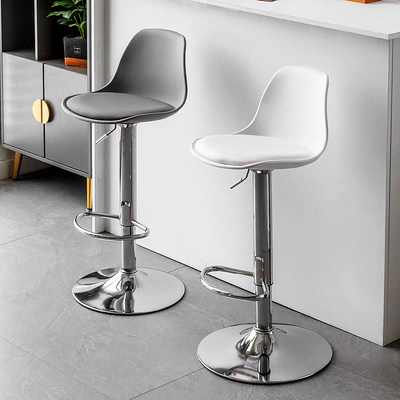Jeffcoco Furniture PU Leather Adjustable High Bar Chair,Counter Guest Chair(White 1 Pc)