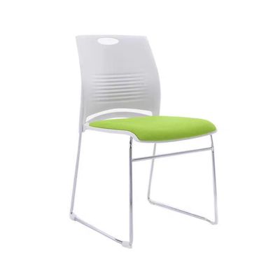 Jeffcoco Furniture Manufacturer School Furniture Indoor Cheap Ergonomic Office Plastic Electroplating Chairs Metal Stacking Conference Meeting Room Training Chair(Green 1 PC)
