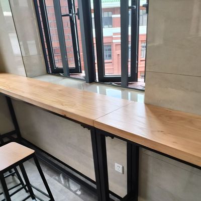 Jeffcoco Furniture Solid Wood Bar Table,High Counter For Kitchen1.5m*45cm*105cm (Beige 1 PC)