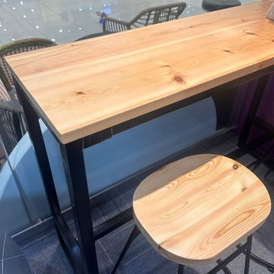 Jeffcoco Furniture Solid Wood Bar Table,High Counter For Kitchen1.5m*45cm*105cm (Beige 1 PC)