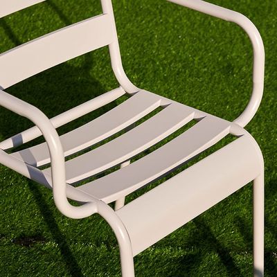 Jeffcoco Furniture Outdoor Metal Chair,Water proof,Heat Proof,Balcony Garden Stackable Arm Chair(1 PC Grey)