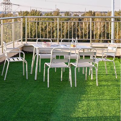 Jeffcoco Furniture Outdoor Metal Chair,Water proof,Heat Proof,Balcony Garden Stackable No Arm Chair(1 PC Grey)
