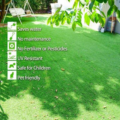 Egardenkart Artificial Grass Carpet 26mm Fake Grass Turf 2meters x 4meters 8SQM Square Meters(200cm x 400cm, Green)