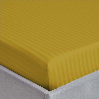 Extra Deep Fitted Bed Sheet +2Pcs Pillow Covers, Super king (200x200+30CM), Color Gold