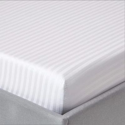 Extra Deep Fitted Bed Sheet +2Pcs Pillow Covers, King (180x200+30CM), Color White