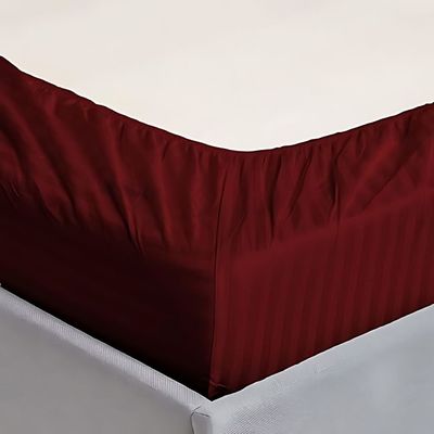 Extra Deep Fitted Bed Sheet +2Pcs Pillow Covers, Super king (200x200+30CM), Color Maroon