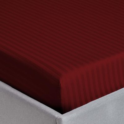 Extra Deep Fitted Bed Sheet +2Pcs Pillow Covers, Super king (200x200+30CM), Color Maroon
