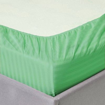Extra Deep Fitted Bed Sheet +1Pcs Pillow Cover, Single (90x190+20CM), Color Green