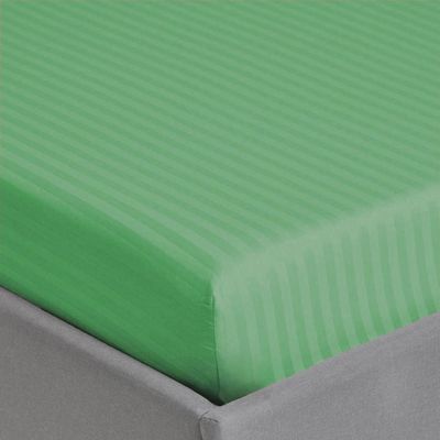Extra Deep Fitted Bed Sheet +2Pcs Pillow Covers, Queen (150x200+30CM), Color Green