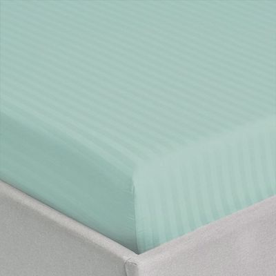 Extra Deep Fitted Bed Sheet +2Pcs Pillow Covers, Queen (150x200+30CM), Color Sky blue
