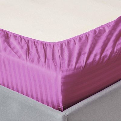 Extra Deep Fitted Bed Sheet +2Pcs Pillow Covers, Queen (150x200+30CM), Color Pink
