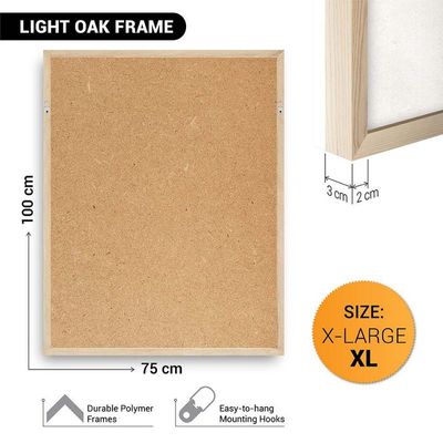 4 Qul Framed Islamic Wall Art, Arabic Calligraphy Wall Decor for Living Room & Bedroom, Framed Fine Art L3xW75xH100 - Light Oak Frame
