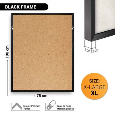 Framed Islamic Wall Art of Kabah, Holy Kabaah Painting, Wall Decor for Living Room and Bedroom, Framed Fine Art L3xW75xH100 - Black Frame
