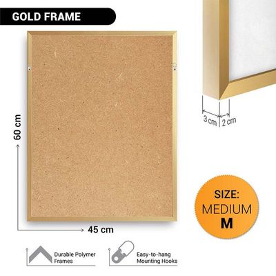 Framed Islamic Wall Art of Kabah, Holy Kabaah Painting, Wall Decor for Living Room and Bedroom, Framed Fine Art L3xW45xH60 - Champagne Gold Frame