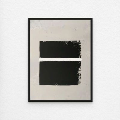 Framed Abstract Islamic Wall Art of Ka'bah, Minimal Kaa'bah Painting, Wall Decor for Living Room and Bedroom, Framed Fine Art L3xW30xH40 - Black Frame