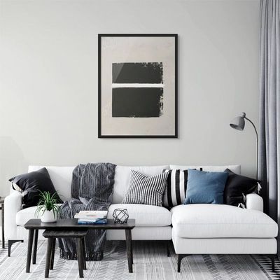Framed Abstract Islamic Wall Art of Ka'bah, Minimal Kaa'bah Painting, Wall Decor for Living Room and Bedroom, Framed Fine Art L3xW45xH60 - Black Frame