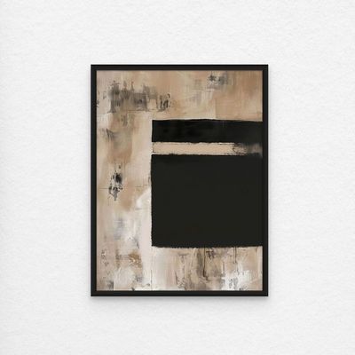 Framed Abstract Islamic Wall Art of Ka'bah, Minimal Kaa'bah Painting, Wall Decor for Living Room and Bedroom, Framed Fine Art L3xW30xH40 - Black Frame