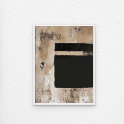 Framed Abstract Islamic Wall Art of Ka'bah, Minimal Kaa'bah Painting, Wall Decor for Living Room and Bedroom, Framed Fine Art L3xW75xH100 - White Frame