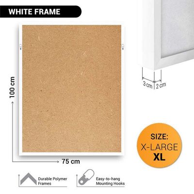 Framed Islamic Wall Art of Madinah Mosque, Masjid un Nabawi Painting, Wall Decor for Living Room and Bedroom, Framed Fine Art L3xW75xH100 - White Frame