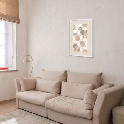Framed Boho Islamic Wall Art of Arabic Calligraphy Islamic Decor for Home, Boho Shapes Wall Art, Minimal Modern Islamic Wall Decor for Home & Office, Arabic Calligraphy Abstract Art, Framed Fine Art L3xW60xH80 - White Frame