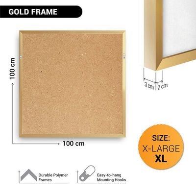 Framed Islamic Wall Art of Subhanallah, Alhamdulilah, Allahu Akbar, Arabic Calligraphy Wall Decor for Living Room and Bedroom, Framed Fine Art L3xW100xH100 - Gold Frame