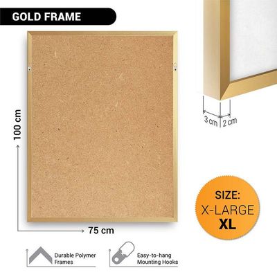 Framed Islamic Wall Art of Subhanallah, Alhamdulilah, Allahu Akbar, Arabic Calligraphy Wall Decor for Living Room and Bedroom, Framed Fine Art L3xW75xH100 - Gold Frame