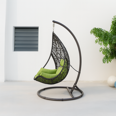 Waterdrop Waterproof Rattan Outdoor Hanging Egg Swing Chair with Stand & Breathable Cushion