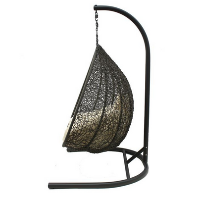 Hanging Egg Swing Chair with Stand Egg Chair Wicker Indoor Outdoor Hammock Egg Chair with Cushions 550lbs for Patio, Bedroom, Garden and Balcony