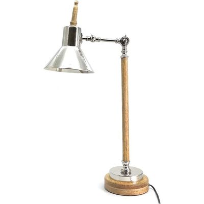 Wooden Metal Swing Arm Desk Lamp Base Classic Architect Study Table Lamp Multi Joint Adjustable Arm (Office Desk Lamp)