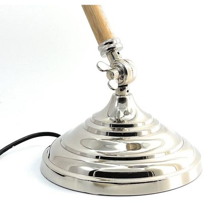 Wooden Metal Swing Arm Desk Lamp Base Classic Architect Study Table Lamp Multi Joint Adjustable Arm (Office Desk Lamp)