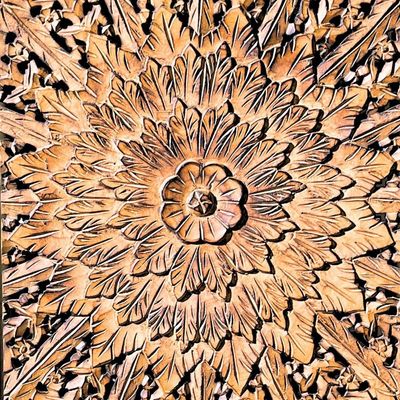 Wall Decor Hand Carved Mandala Wall  Art Panel  For Office Living Room  Bedroom Decoration , Home Decor Rustic  Frame Wall Art In 3 Pieces Carved Mdf Boho Wall Decor Panel 120 X120 Cm 