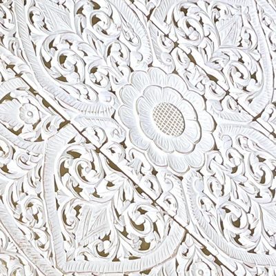 Wall Decor Hand Carved Mandala Wall  Art Panel  For Office Living Room  Bedroom Decoration , Home Decor Rustic  Frame Wall Art In 3 Pieces Carved Mdf Boho Wall Decor Panel 120 X120 Cm 