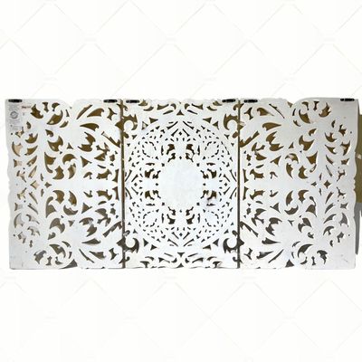 Wall Decor Hand Carved Mandala Wall  Art Panel  For Office Living Room  Bedroom Decoration , Home Decor Rustic  Frame Wall Art In 3 Pieces Carved Mdf Boho Wall Decor Panel 120 X 60 Cm 