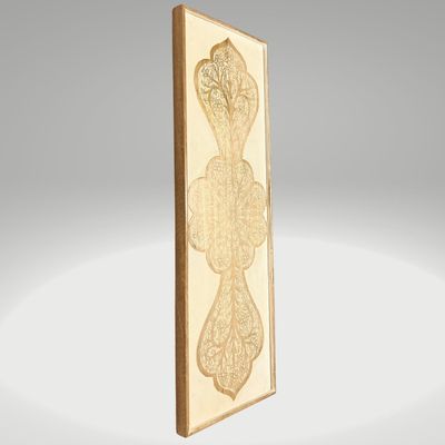 Wall Decor Hand Carved Mandala Wall  Art Panel  For Office Living Room  Bedroom Decoration , Home Decor Rustic  Frame Wall Art In 1 Pc Carved Wood Boho Wall Decor Panel 92 X 30 Cm 