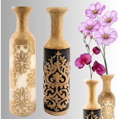 Home Decor Vase Set 2 Small Flower Vases, Floral Pots For Dried Flowers ,Living Room, Table Decoration .Flower Pots, Plant Pots, Indoor Planters  Boho Tray, Planter Pots