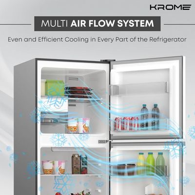 Krome 260L Double Door Top Mounted Refrigerator|Kr-Rff260Sm