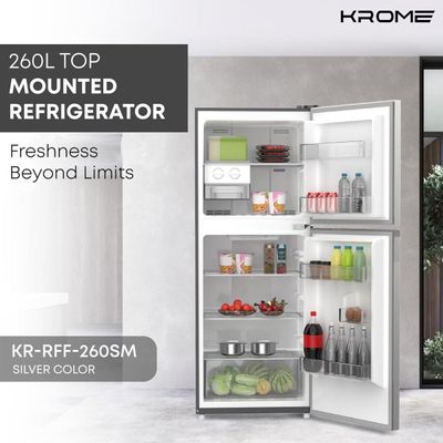 Krome 260L Double Door Top Mounted Refrigerator|Kr-Rff260Sm