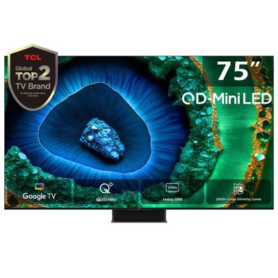 Tcl 75-Inch C855 | Premium Qd-Mini Led 4K Tv | 2160 Local Dimming Zones | Hdr 3500 Nits | Qled Pro | Onkyo Sound | 144Hz Vrr | Amd Freesync Premium Pro | Aipq Processor | Ultra Slim Design| 75C855